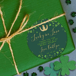 Lucky In Love St. Patrick's Day Bruidsfeest Ronde Sticker