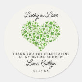Lucky In Love St. Patrick's Day Bruidsfeest Ronde Sticker (Voorkant)