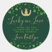 Lucky In Love St. Patrick's Day Bruidsfeest Ronde Sticker (Voorkant)