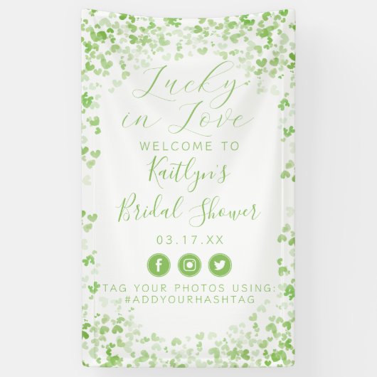 Lucky In Love St. Patrick's Day Bruidsfeest Spandoek (Verticaal)