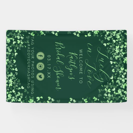 Lucky In Love St. Patrick's Day Bruidsfeest Spandoek (Horizontaal)