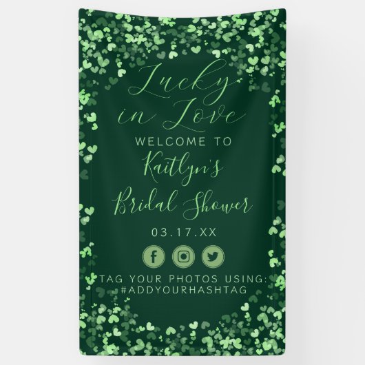 Lucky In Love St. Patrick's Day Bruidsfeest Spandoek (Verticaal)
