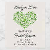 Lucky In Love St. Patrick's Day Bruidsfeest Wijn Etiket (Enkel label)