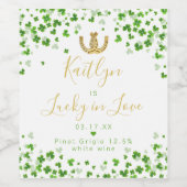 Lucky In Love St. Patrick's Day Bruidsfeest Wijn Etiket (Enkel label)
