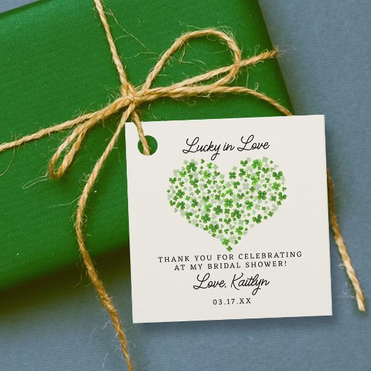 Lucky In Love St. Patrick's Day Bruiloftsfeest Bedankjes Labels