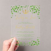 Lucky In Love St. Patrick's Day Vrijgezellenfeest Acryl Uitnodigingen (Insitu (Draagbaar))