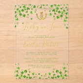 Lucky In Love St. Patrick's Day Vrijgezellenfeest Acryl Uitnodigingen (Voorkant)