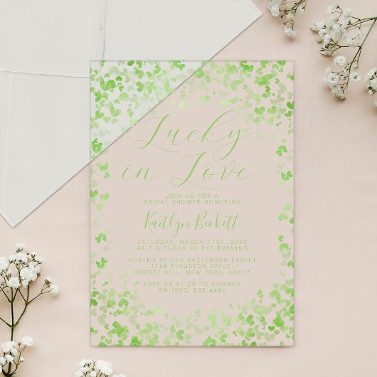 Lucky In Love St. Patrick's Day Vrijgezellenfeest Acryl Uitnodigingen