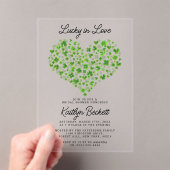 Lucky In Love St. Patrick's Day Vrijgezellenfeest Acryl Uitnodigingen (Insitu (Draagbaar))