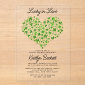 Lucky In Love St. Patrick's Day Vrijgezellenfeest Acryl Uitnodigingen (Voorkant)