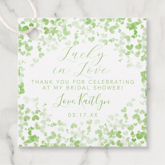 Lucky In Love St. Patrick's Day Vrijgezellenfeest Bedankjes Labels (Voorkant)