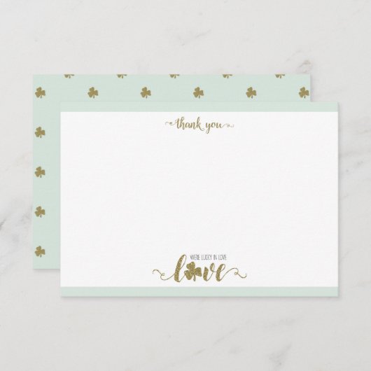 Lucky in Love St. Patrick's Day Vrijgezellenfeest Bedankkaart (Voorkant / Achterkant)