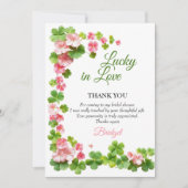 Lucky in Love St. Patrick's Day vrijgezellenfeest Bedankkaart (Voorkant)
