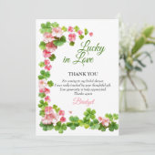 Lucky in Love St. Patrick's Day vrijgezellenfeest Bedankkaart (Staand voorkant)