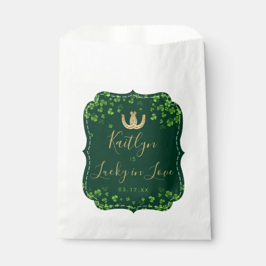 Lucky In Love St. Patrick's Day Vrijgezellenfeest Bedankzakje (Voorkant)