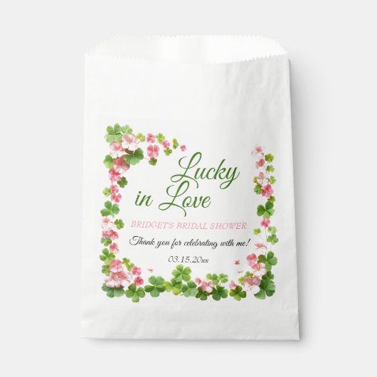 Lucky in Love St. Patrick's Day Vrijgezellenfeest Bedankzakje (Voorkant)