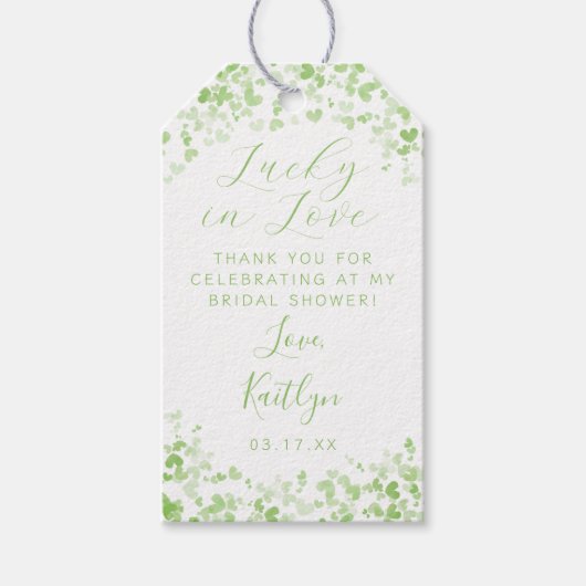 Lucky In Love St. Patrick's Day Vrijgezellenfeest Cadeaulabel (Voorkant)