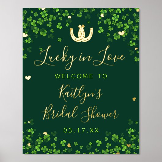 Lucky in Love St. Patrick's Day Vrijgezellenfeest  Folie Afdrukken (Voorkant)