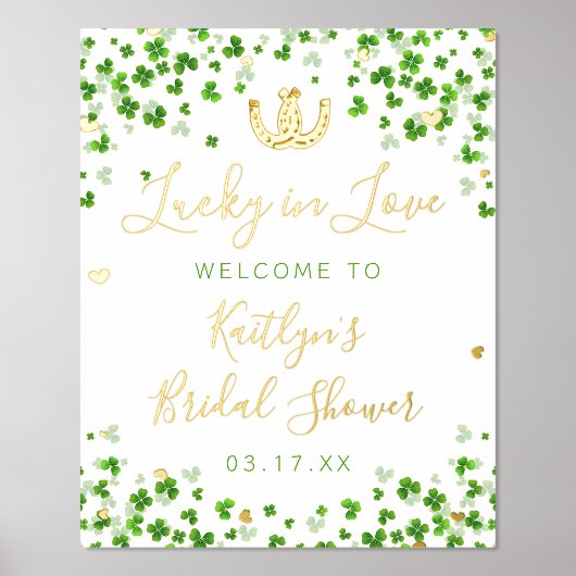 Lucky in Love St. Patrick's Day Vrijgezellenfeest  Folie Afdrukken (Voorkant)