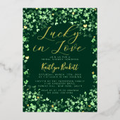 Lucky in Love St. Patrick's Day Vrijgezellenfeest  Folie Uitnodiging (Voorkant)