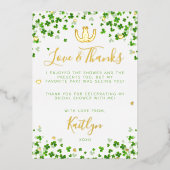 Lucky in Love St. Patrick's Day Vrijgezellenfeest Folie Uitnodiging (Voorkant)