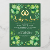 Lucky In Love St. Patrick's Day Vrijgezellenfeest Folie Uitnodiging (Voorkant)