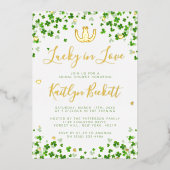 Lucky in Love St. Patrick's Day Vrijgezellenfeest  Folie Uitnodiging (Voorkant)