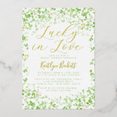 Lucky In Love St. Patrick's Day Vrijgezellenfeest Folie Uitnodiging (Voorkant)