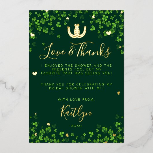 Lucky in Love St. Patrick's Day Vrijgezellenfeest Folie Uitnodiging (Voorkant)