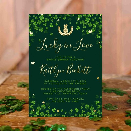 Lucky in Love St. Patrick's Day Vrijgezellenfeest  Folie Uitnodiging
