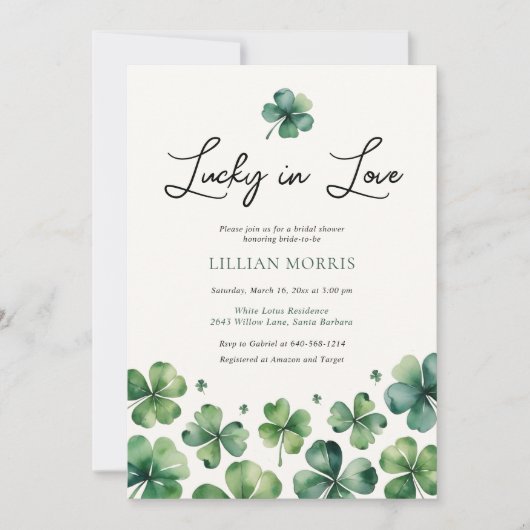 Lucky in Love St. Patrick's Day Vrijgezellenfeest Kaart (Voorkant)