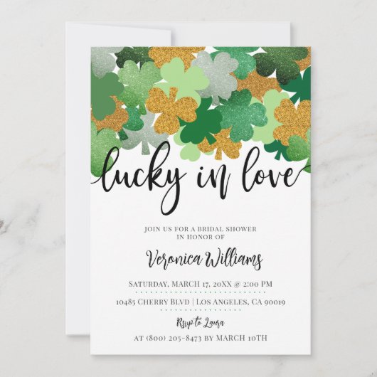 Lucky in Love St. Patrick's Day Vrijgezellenfeest Kaart (Voorkant)