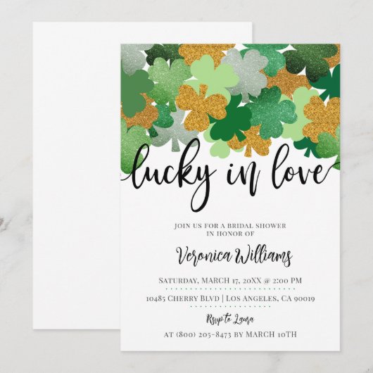 Lucky in Love St. Patrick's Day Vrijgezellenfeest Kaart (Voorkant / Achterkant)