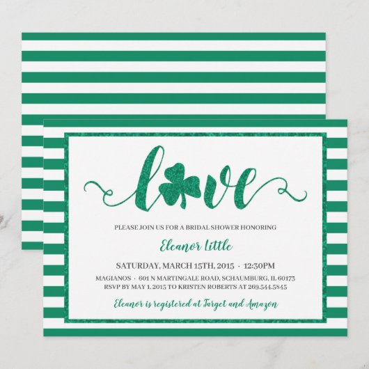 Lucky in Love St. Patrick's Day Vrijgezellenfeest Kaart (Voorkant / Achterkant)