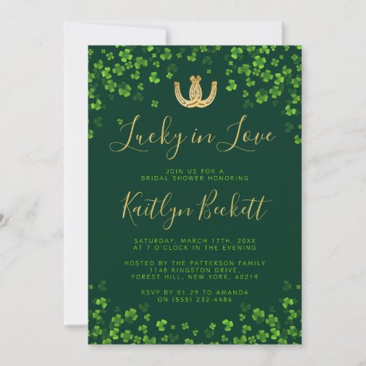 Lucky In Love St. Patrick's Day Vrijgezellenfeest Kaart (Voorkant)