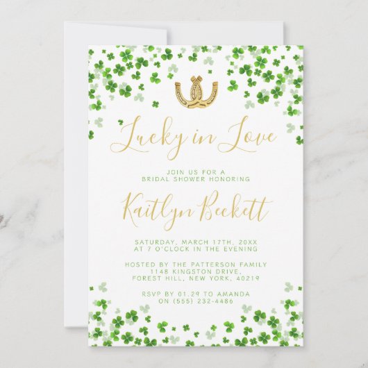 Lucky In Love St. Patrick's Day Vrijgezellenfeest Kaart (Voorkant)