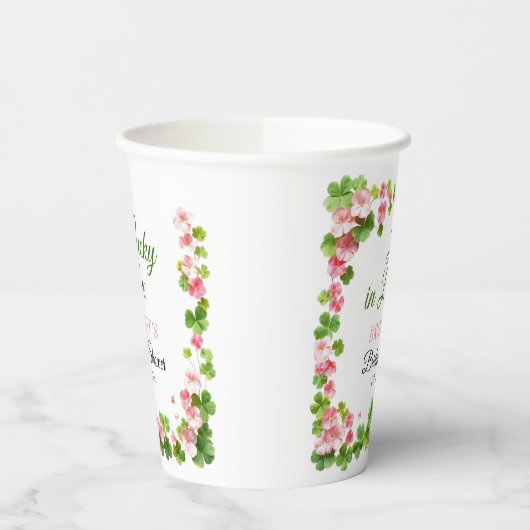 Lucky in Love St. Patrick's Day Vrijgezellenfeest Papieren Bekers (Links)