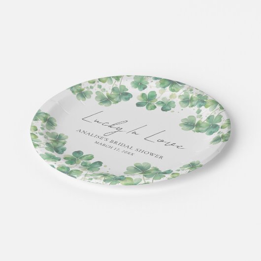 Lucky In Love St. Patrick's Day Vrijgezellenfeest Papieren Bordje (Gekanteld)