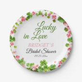 Lucky in Love St. Patrick's Day Vrijgezellenfeest Papieren Bordje (Voorkant)