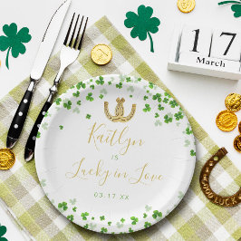 Lucky In Love St. Patrick's Day Vrijgezellenfeest Papieren Bordje