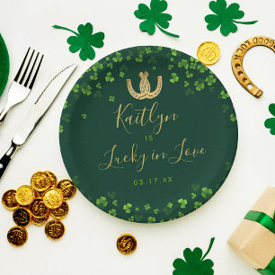 Lucky In Love St. Patrick's Day Vrijgezellenfeest Papieren Bordje