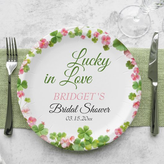 Lucky in Love St. Patrick's Day Vrijgezellenfeest Papieren Bordje