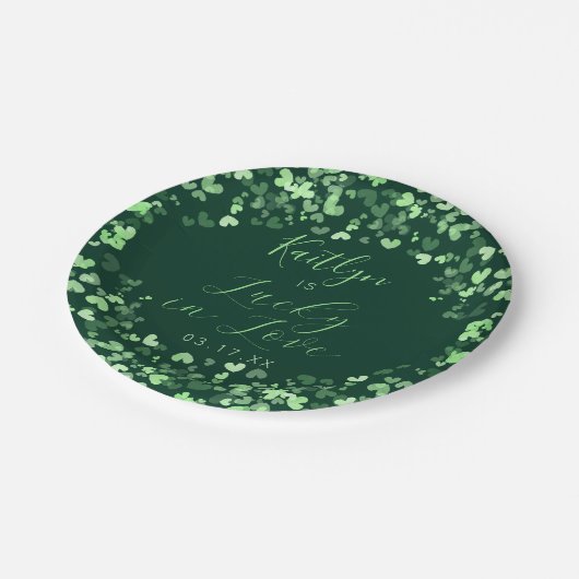 Lucky In Love St. Patrick's Day Vrijgezellenfeest Papieren Bordje (Gekanteld)