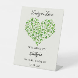 Lucky In Love St. Patrick's Day Vrijgezellenfeest Reclamebord Met Voetstuk