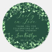 Lucky In Love St. Patrick's Day Vrijgezellenfeest Ronde Sticker (Voorkant)