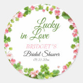 Lucky in Love St. Patrick's Day Vrijgezellenfeest Ronde Sticker (Voorkant)