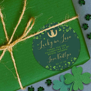 Lucky In Love St. Patrick's Day Vrijgezellenfeest Ronde Sticker