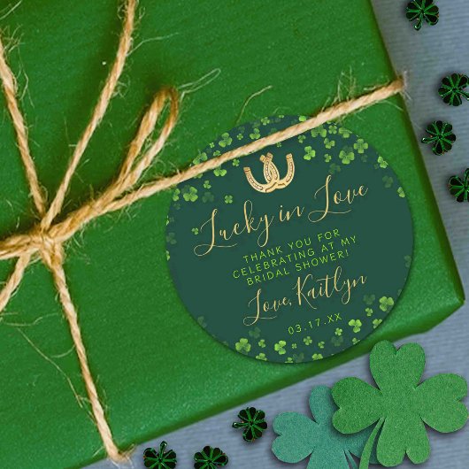 Lucky In Love St. Patrick's Day Vrijgezellenfeest Ronde Sticker