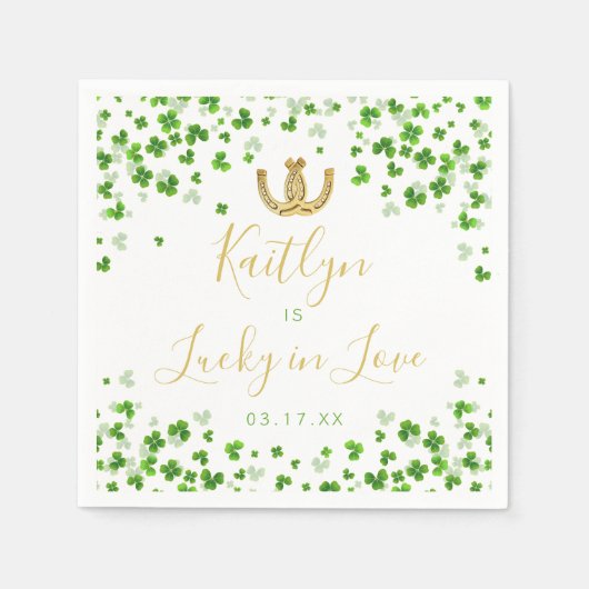 Lucky In Love St. Patrick's Day Vrijgezellenfeest Servet (Voorkant)