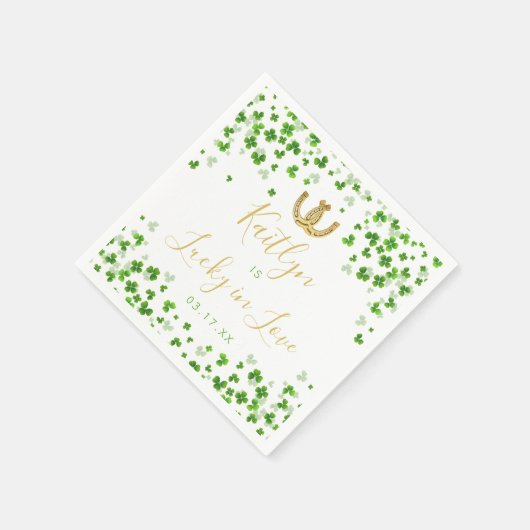 Lucky In Love St. Patrick's Day Vrijgezellenfeest Servet (Hoek)